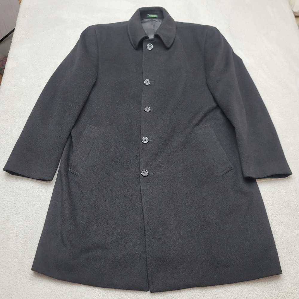 Lauren Ralph Lauren Mens 44R Black Wool Cashmere Blend Overcoat Ivy Coat